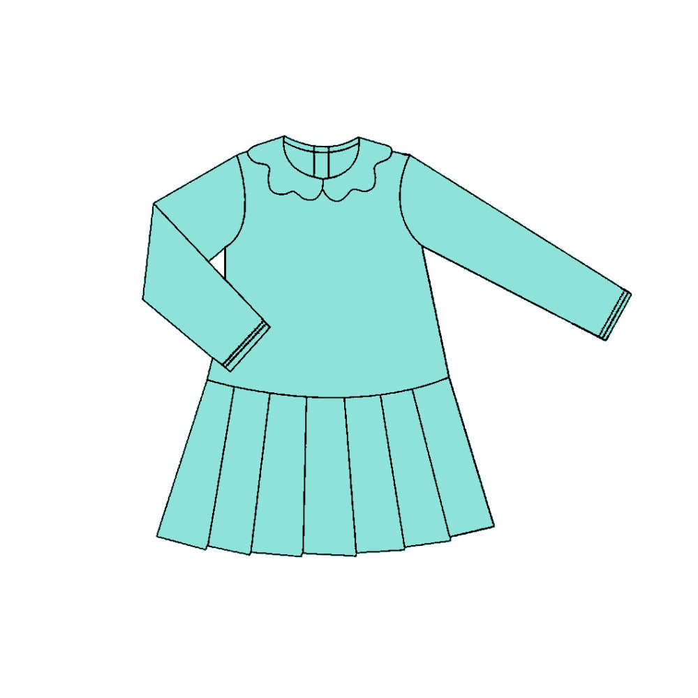 preorder GLD1452 yoga Mint Green skorts long sleeve girls dress