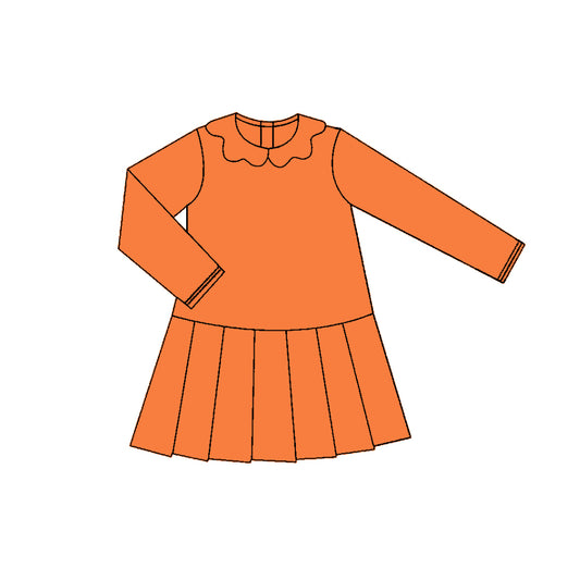 preorder GLD1455 yoga Orange skorts long sleeve girls dress