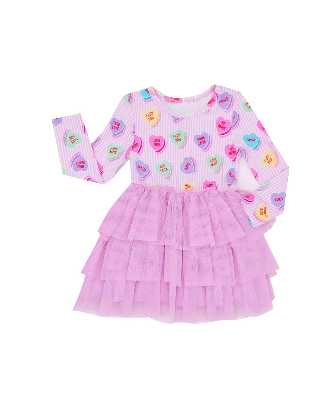 preorder GLD1502 Valentine's Day Heart Pink Long Sleeve Girls Dress