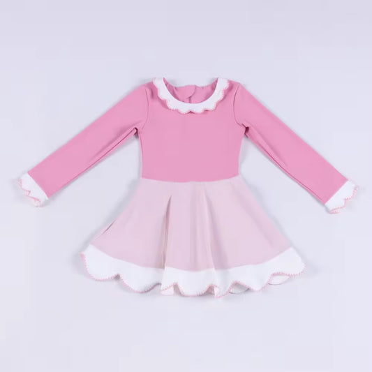 preorder GLD1522 Yoga Princess Pink Long Sleeve Girls Dress