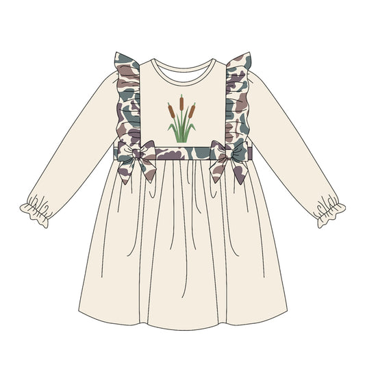 Preorder GLD1598 Hunting Reed Long Sleeve Girls Dress