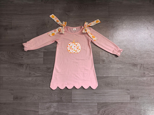 preorder Samples GLD1642 Pumpkin Pink Long Sleeve Girls Dress