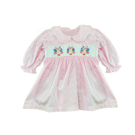 preorder GLD1646 Thanksgiving Turkey Pink Long Sleeve Girls Dress