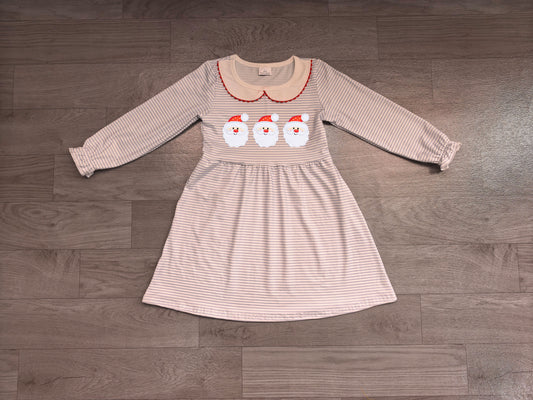 preorder Samples GLD1673 Christmas Santa Blue Long Sleeve Girls Dress