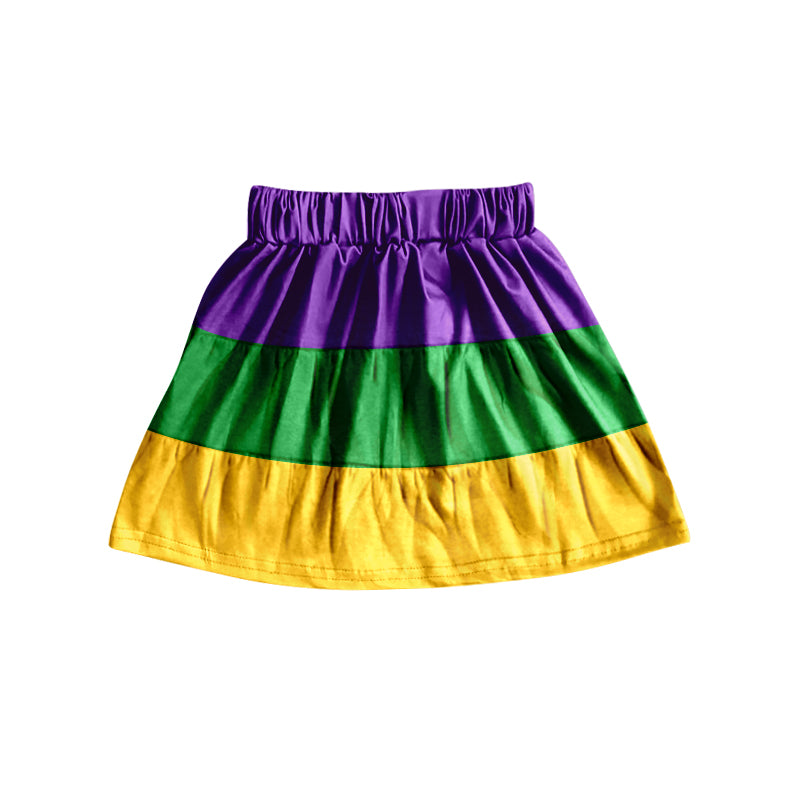 preorder GLK0019 Mardi gras purple green yellow girls skirt