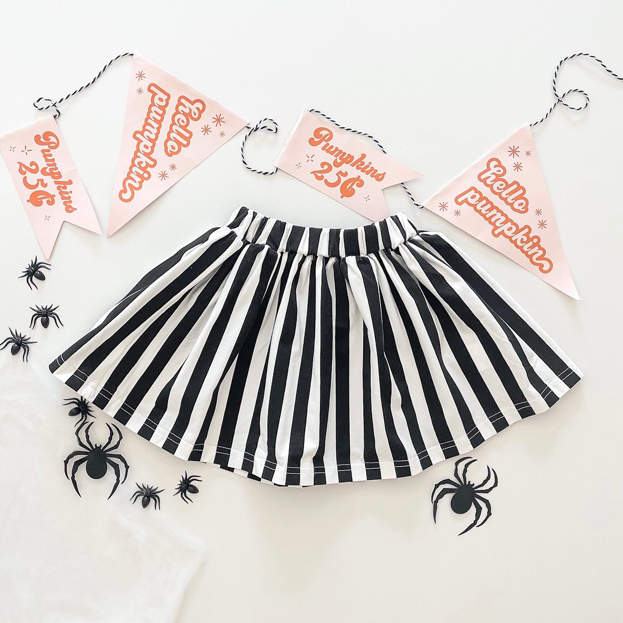 preorder GLK0030 Halloween black striped skirt girls dress