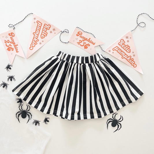 preorder GLK0030 Halloween black striped skirt girls dress