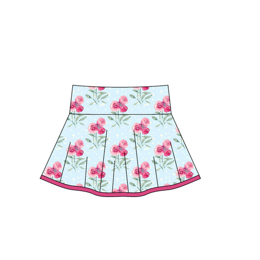 preorder GLD0105 yoga hot pink flowers rose girls skirt shorts