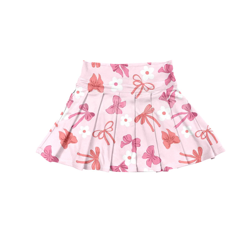 preorder GLK0120 yoga pink/orange bows flowers girls skirt skorts