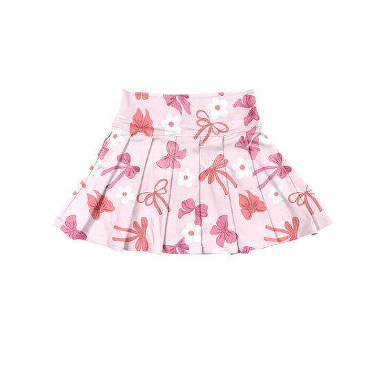 preorder GLK0120 yoga pink/orange bows flowers girls skirt skorts