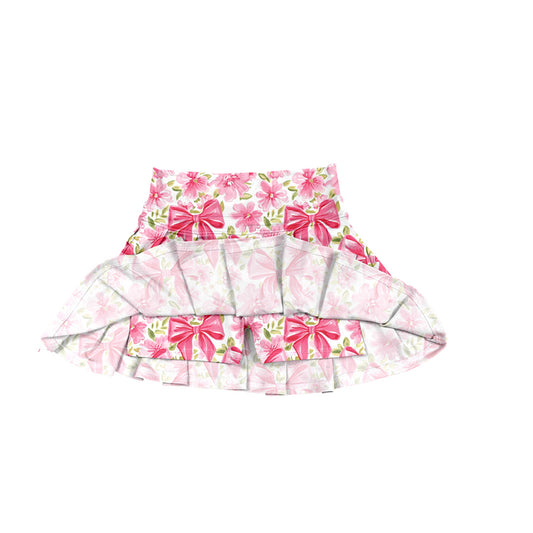 preorder GLK0121 yoga pink bows flowers girls skirt skorts