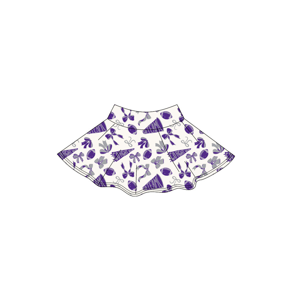 preorder GLK0142 football bows purple skort girls skirt