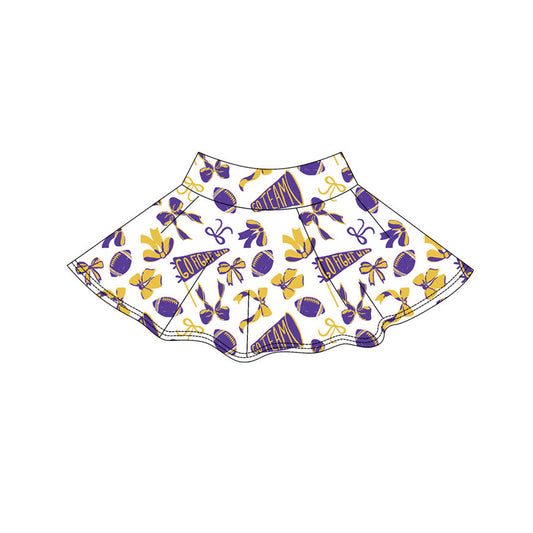 preorder GLK0147 yoga football team go fight bows purple skorts girls skirt