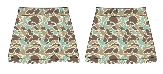 preorder GLK0174 hunting camo skorts girls skirt