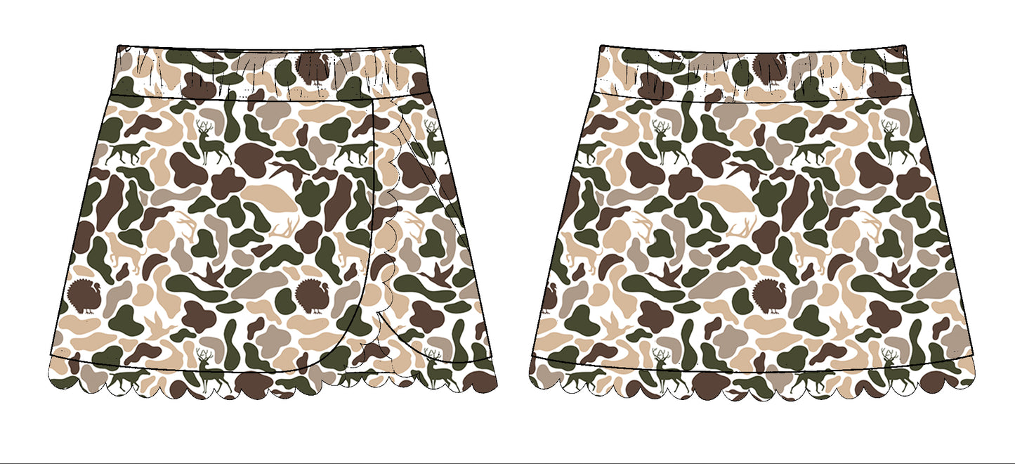 preorder GLK0176 hunting camo skorts girls skirt