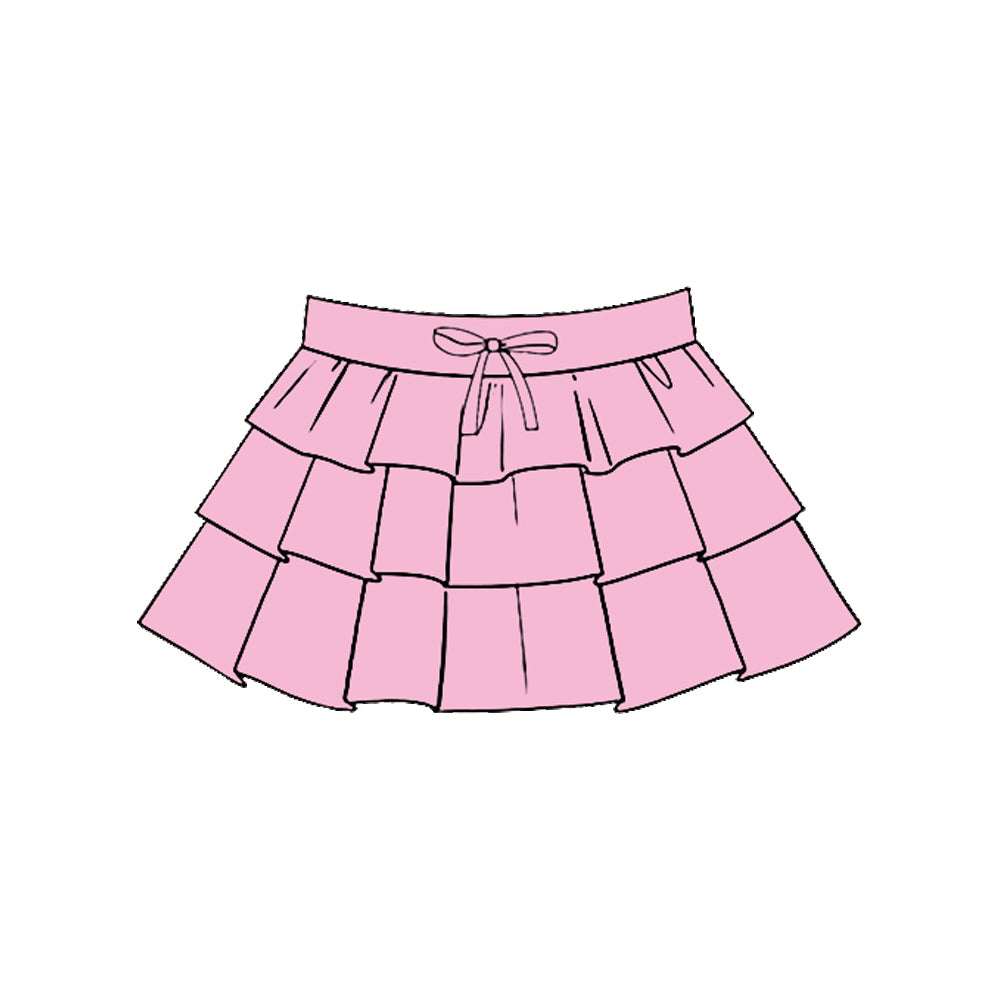 preorder GLK0199 Yoga Pink Ruffles Skorts Girls Skirts