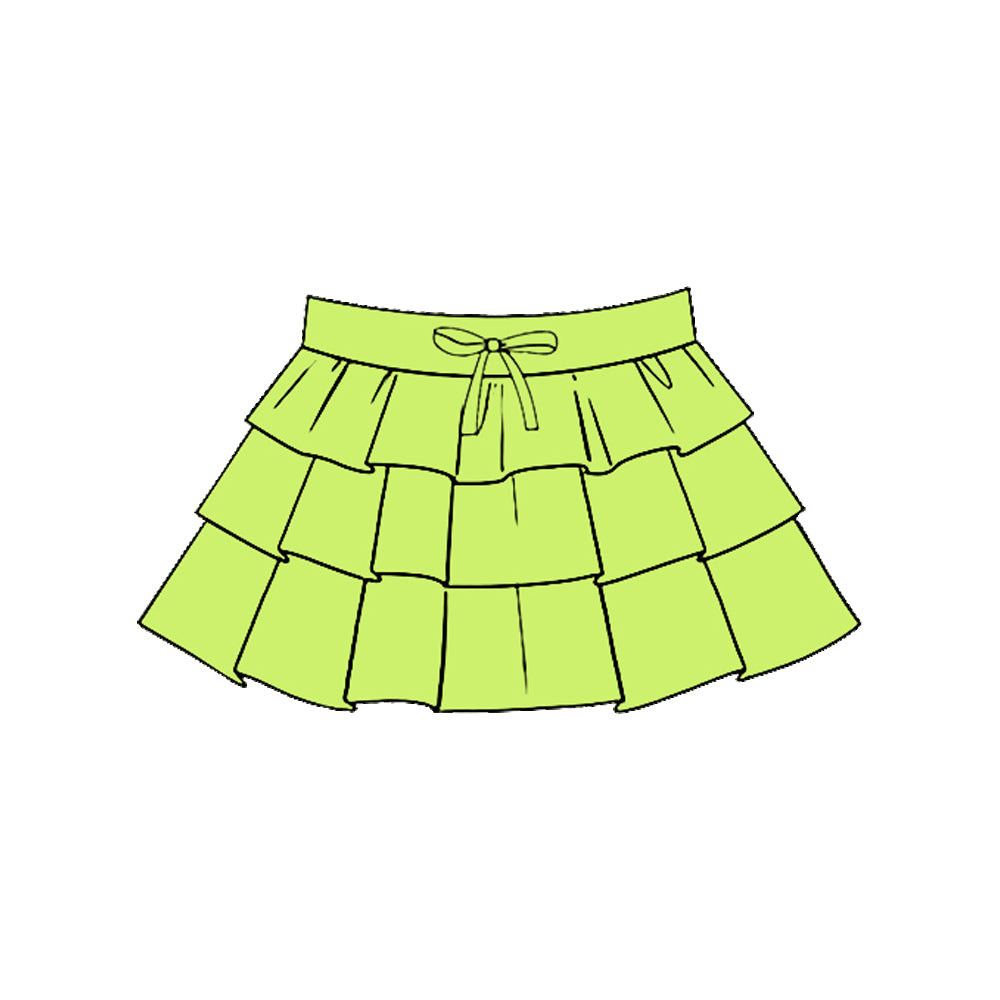 preorder GLK0201 Yoga Green Ruffles Skorts Girls Skirts