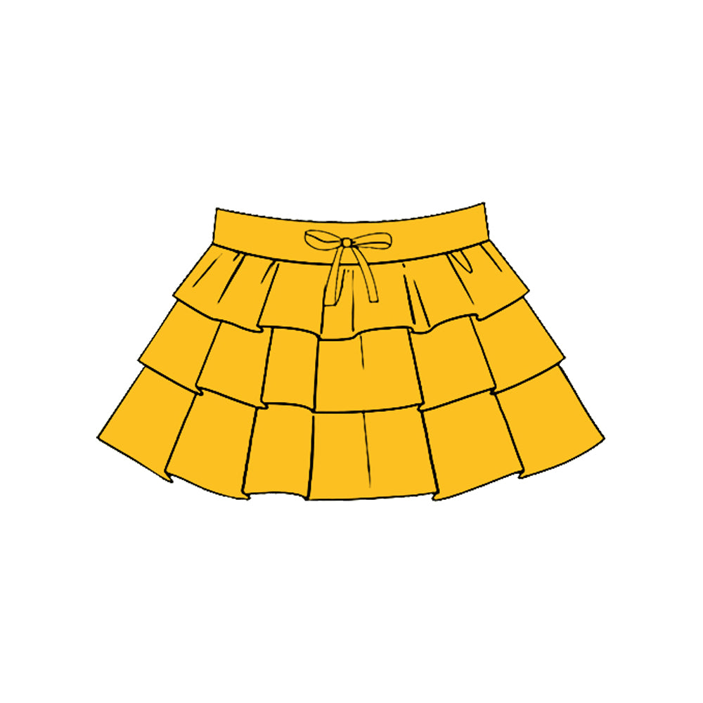preorder GLK0204 Yoga Yellow Ruffles Skorts Girls Skirts