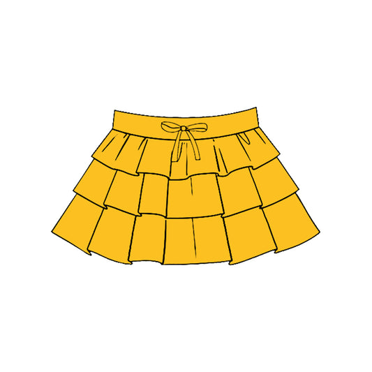 preorder GLK0204 Yoga Yellow Ruffles Skorts Girls Skirts