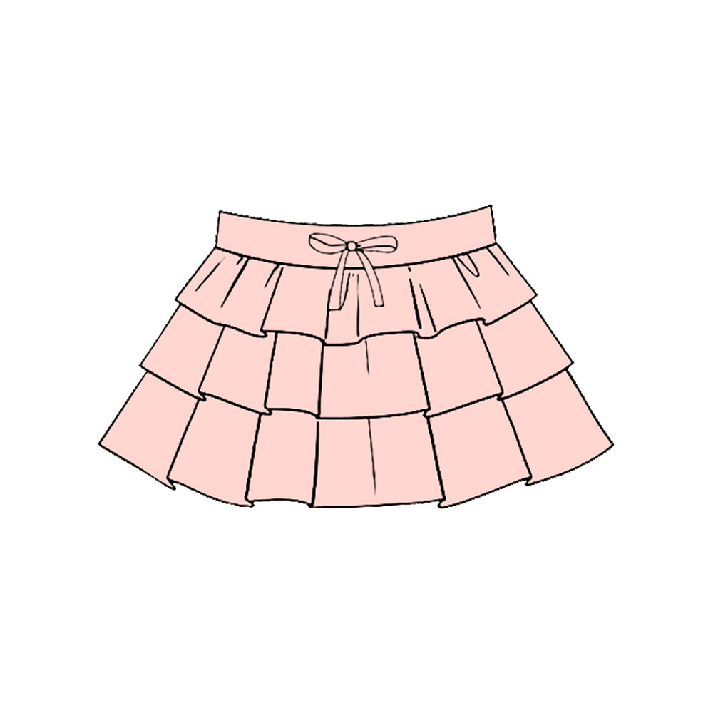 preorder GLK0205 Yoga Light Pink Ruffles Skorts Girls Skirts