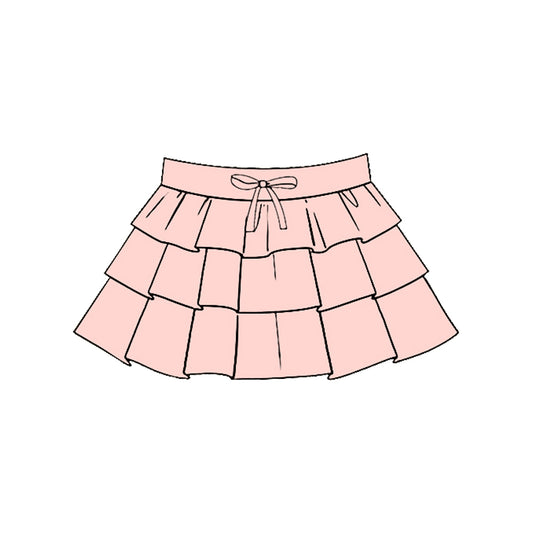 preorder GLK0205 Yoga Light Pink Ruffles Skorts Girls Skirts