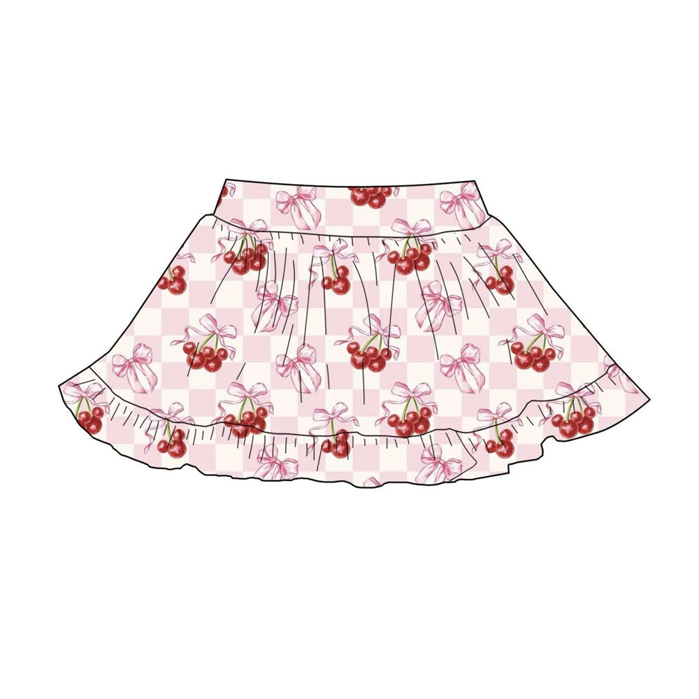 preorder GLK0220 Yoga Pink Bows Cheer Skorts Girls Skirts