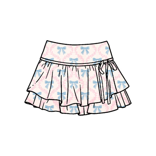 preorder GLK0243 Yoga Blue Bows Skorts Girls Skirts