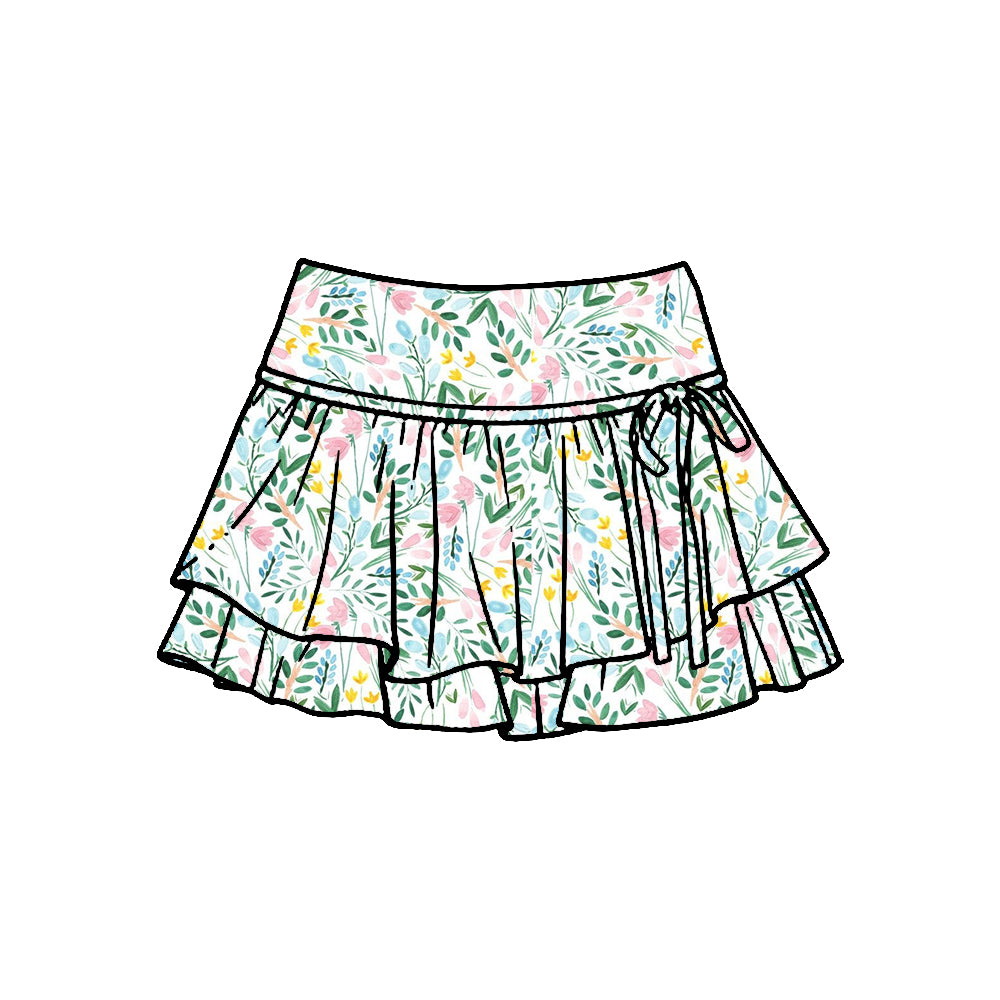 preorder GLK0247 Yoga Colorful Flowers Skorts Girls Skirts