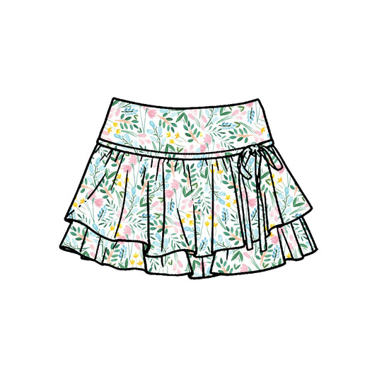 preorder GLK0247 Yoga Colorful Flowers Skorts Girls Skirts