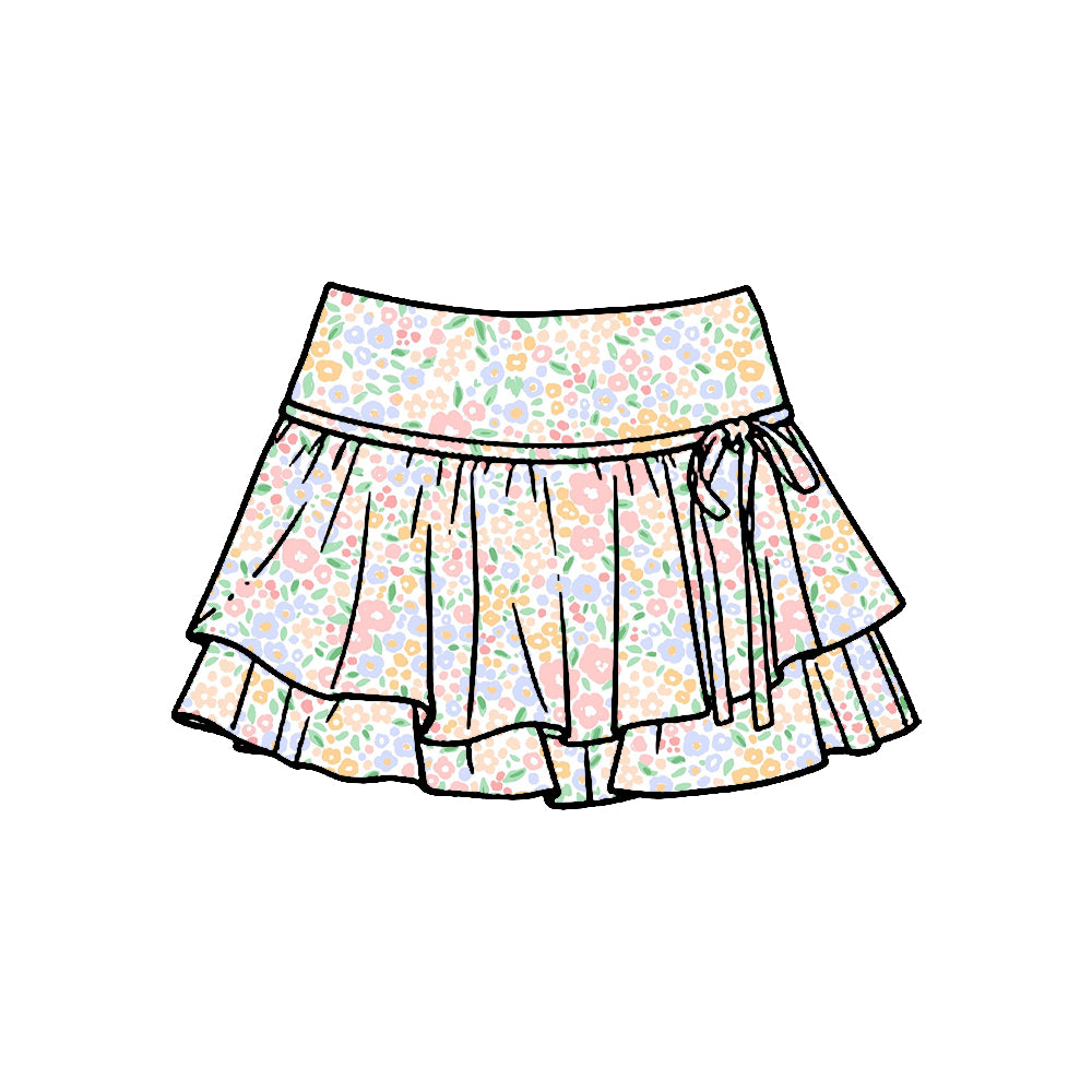 preorder GLK0248 Yoga Colorful Flowers Skorts Girls Skirts