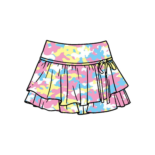 preorder GLK0249 Yoga Colorful Camo Skorts Girls Skirts