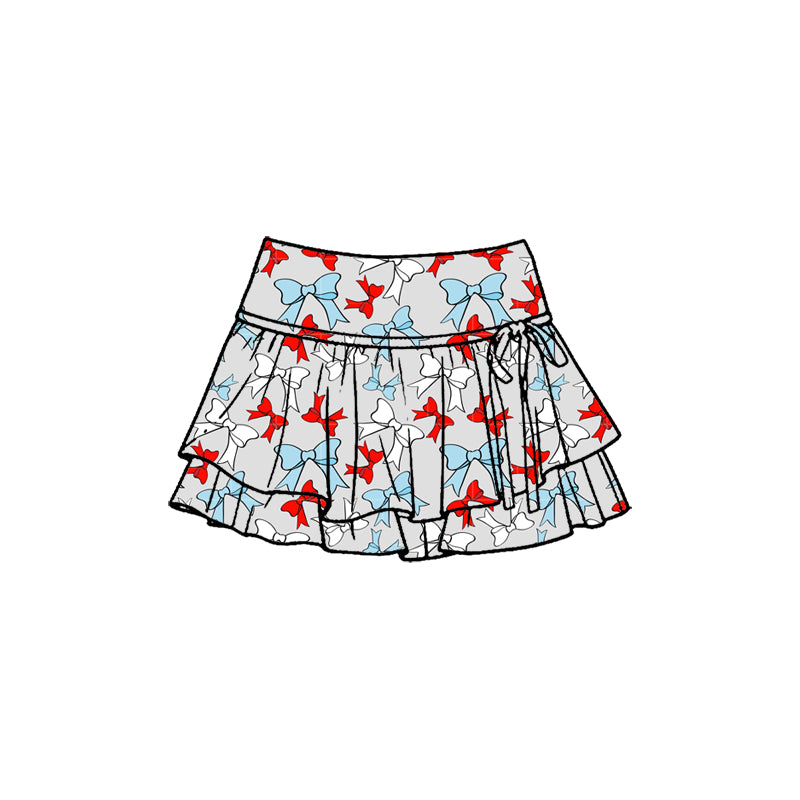 preorder GLK0262 Yoga July 4th USA Bows Skorts Girls Skirts