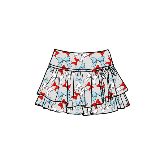 preorder GLK0262 Yoga July 4th USA Bows Skorts Girls Skirts