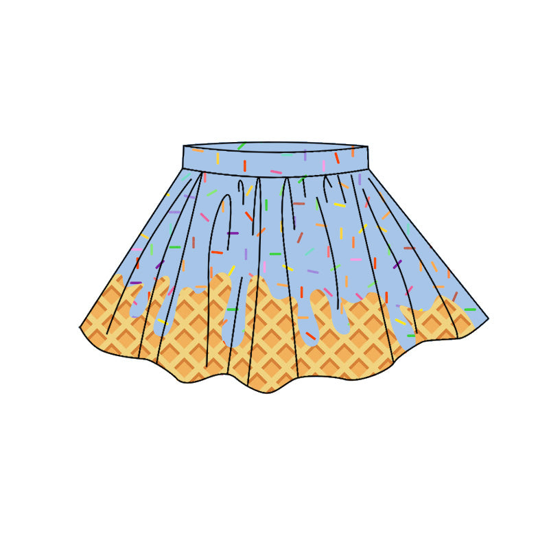 preorder GLK0282 Yoga Blue Sprinkles Skorts Girls Skirt
