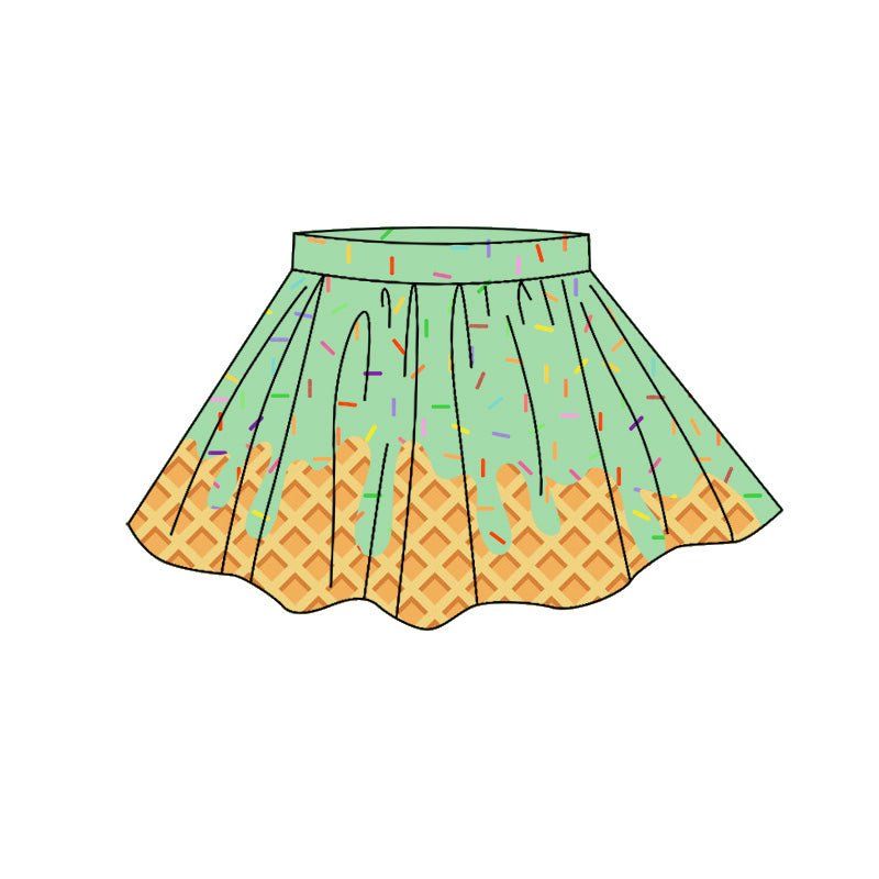 preorder GLK0285 Yoga Mint Green Sprinkles Skorts Girls Skirt