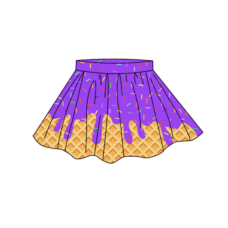 preorder GLK0287 Yoga Purple Sprinkles Skorts Girls Skirt