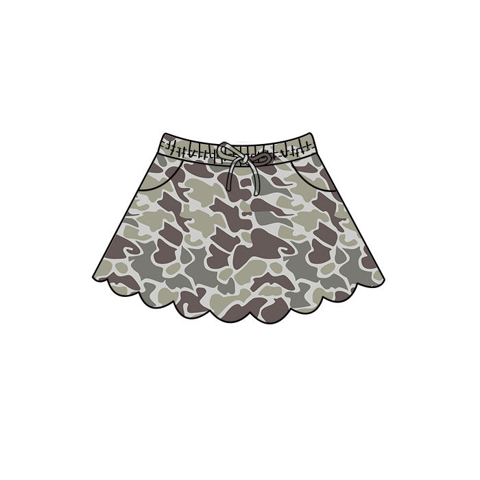 preorder GLK0297 Scallop Hunting Camo Skorts Girls Skirt