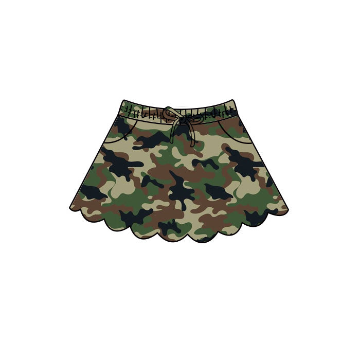 preorder GLK0303 Scallop Hunting Camo Skorts Girls Skirt