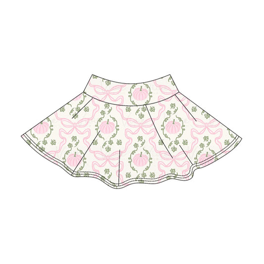 preorder GLK0315 Pink Pumpkin Bows Skorts Girls Skirt