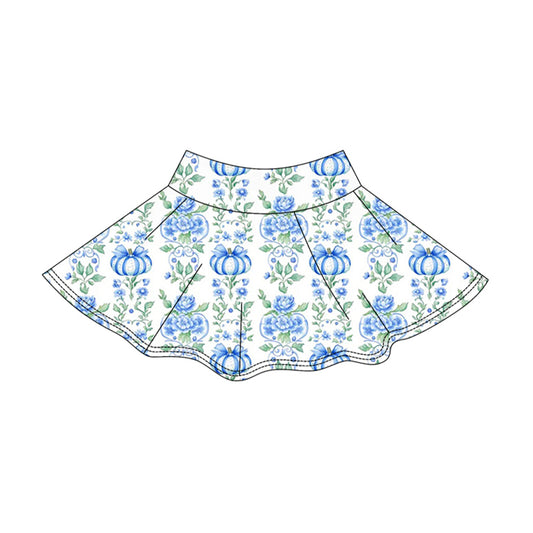 preorder GLK0316 Blue Pumpkin Bows Skorts Girls Skirt