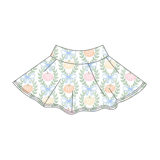 preorder GLK0317 Colorful Pumpkin Bows Skorts Girls Skirt