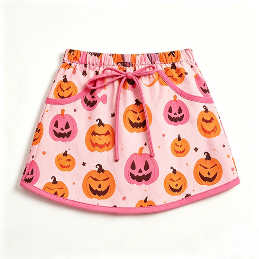 preorder GLK0332 Yoga Halloween Pumpkin Skorts Girls Skirt