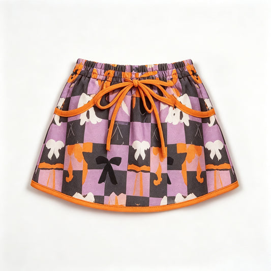 preorder GLK0334 Yoga Halloween Bows Skorts Girls Skirt