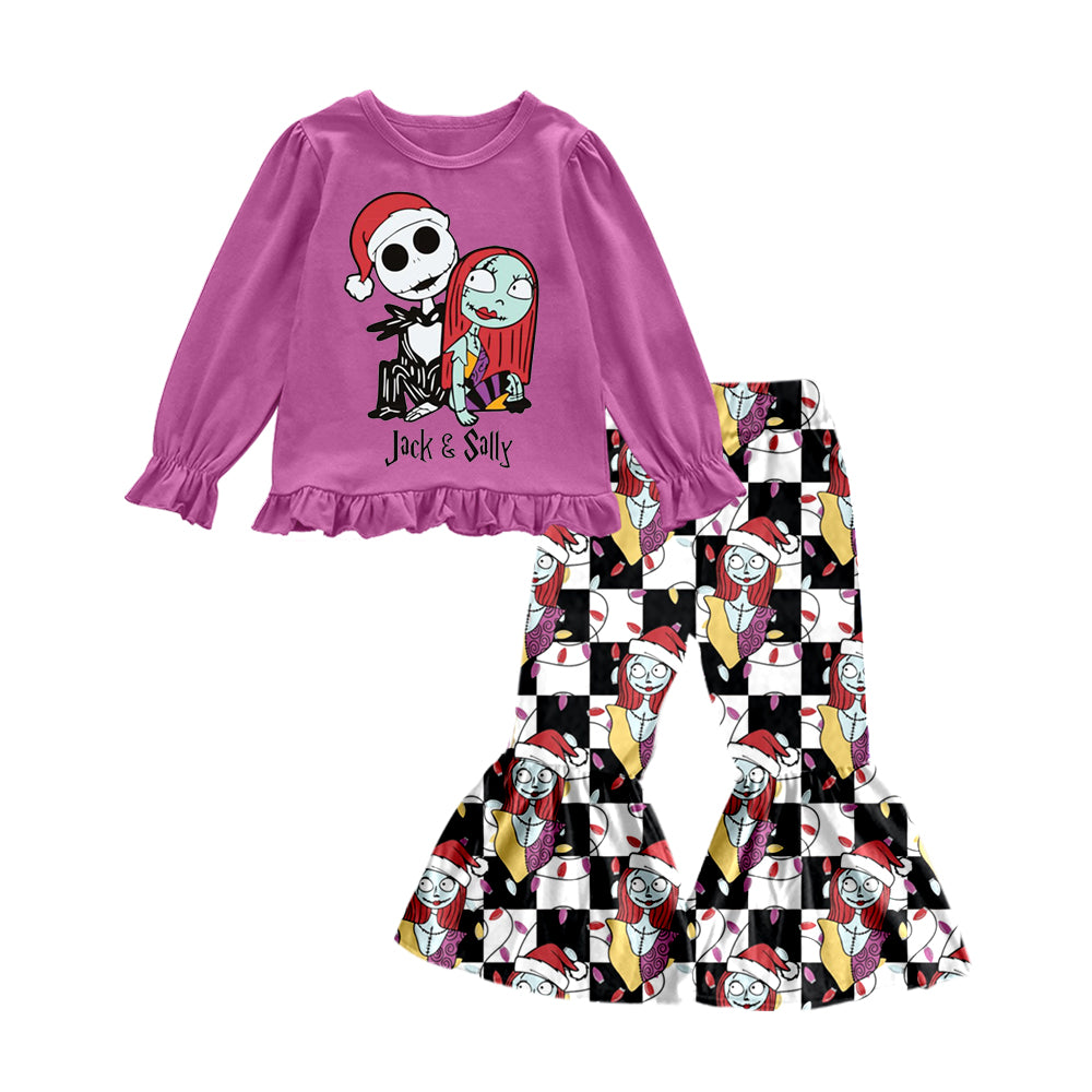 preorder GLP0486 Halloween Skull Purple Long Sleeves Cell Pants Girls Clothes