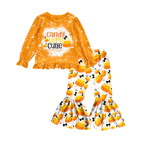 preorder GLP0490 Candy Corn Cutie Long Sleeves Orange Pants Girls Clothes