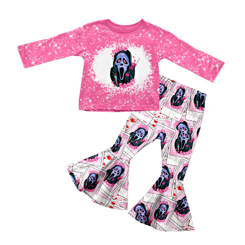 preorder GLP0709 Halloween ring up pink long sleeve pants girls set