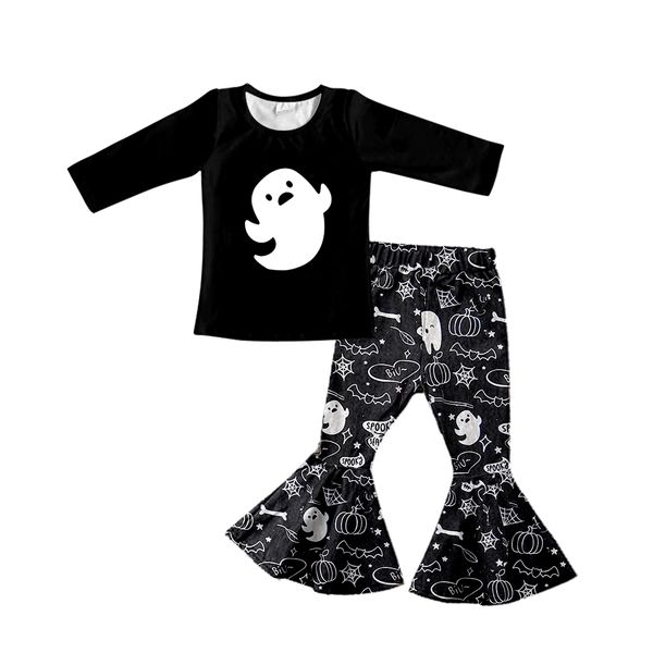 preorder GLP0730 Halloween spooky long sleeve black pants girls set