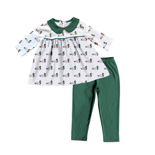 preorder GLP0858 Wild duck long sleeve green pants girls set