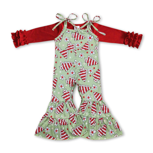 GLP0949 Christmas red long sleeve its is the season cake green jumpsuits girls set