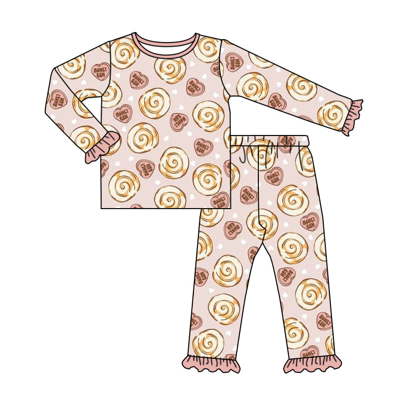 preorder GLP1100 Valentine's Day Heart candy Pink Long Sleeve Pants Girls Pajamas